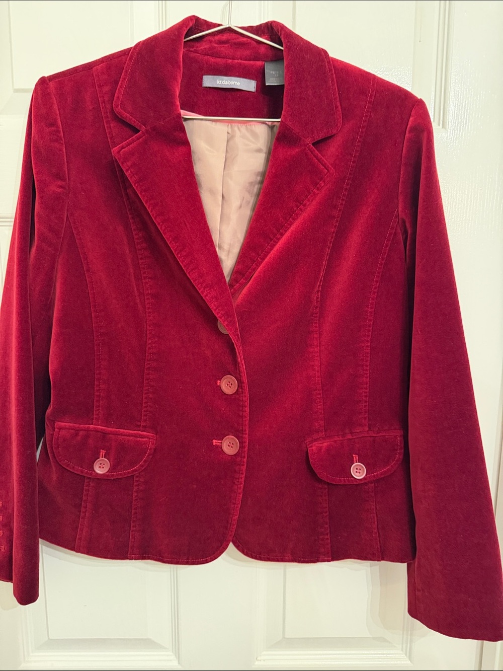 Vintage Liz Claiborne Burgundy Velvet Blazer 12P LN 🍷🍁